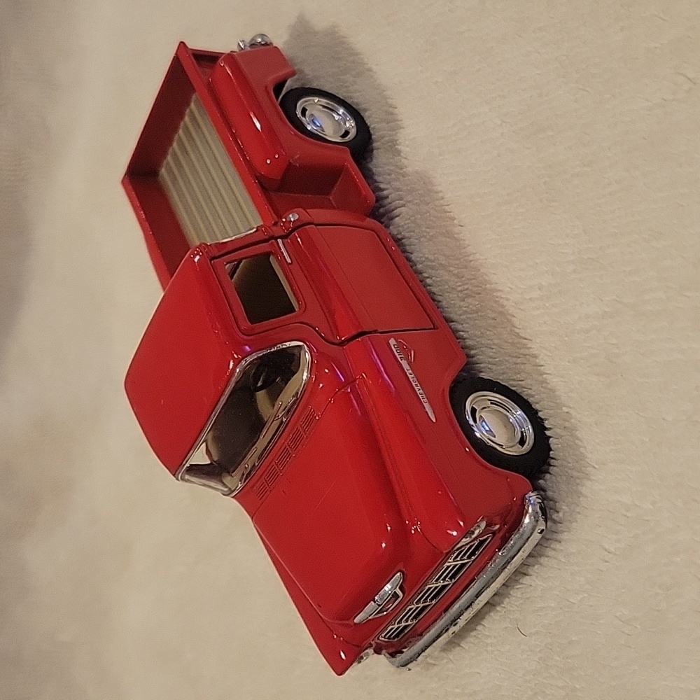 1955 Chevrolet Stepside Pickup Truck Red 5" Diecast Model - Kinsmart 